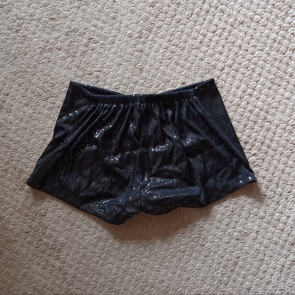 Women's Black Sequin Boyshorts - Picture 3 of 4